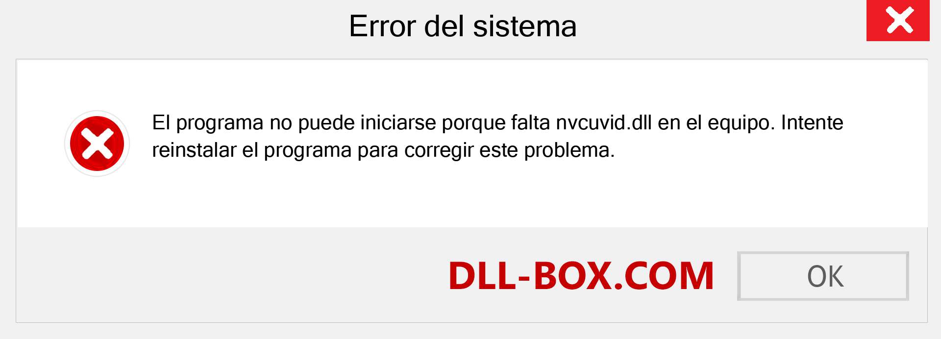 ¿Falta el archivo nvcuvid.dll ?. Descargar para Windows 7, 8, 10 - Corregir nvcuvid dll Missing Error en Windows, fotos, imágenes